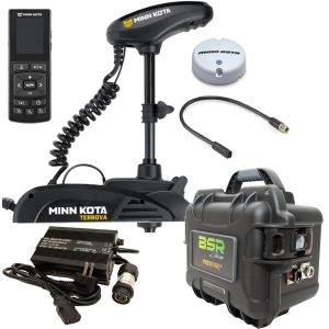 Pack Minn Kota Terrova 55 lbs 12V 137 cm GPS + valise batterie lithium BSR Prestige+ 100A et chargeur offert