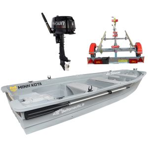 Silurine 4m Titanium + Moteur Parsun 6cv 4t + Moteur Osapian 55 Lbs + Remorque GT