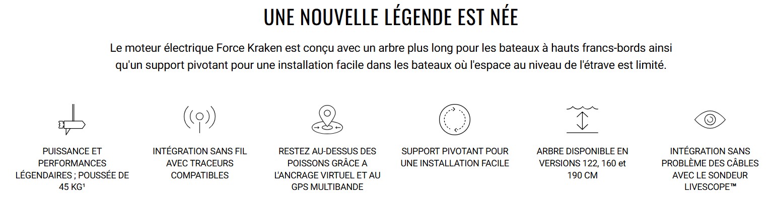 descriptif Moteur avant Garmin Force Kraken