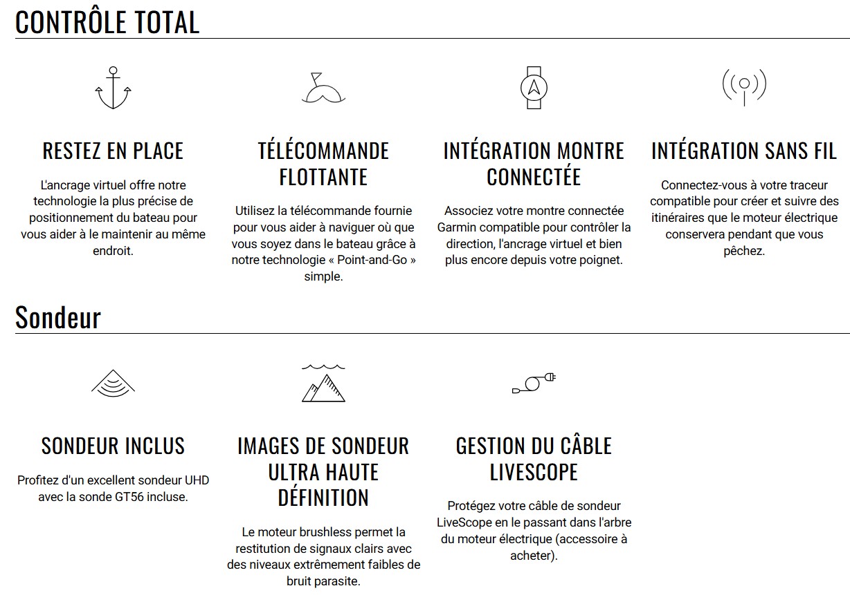 descriptif Moteur avant Garmin Force Kraken