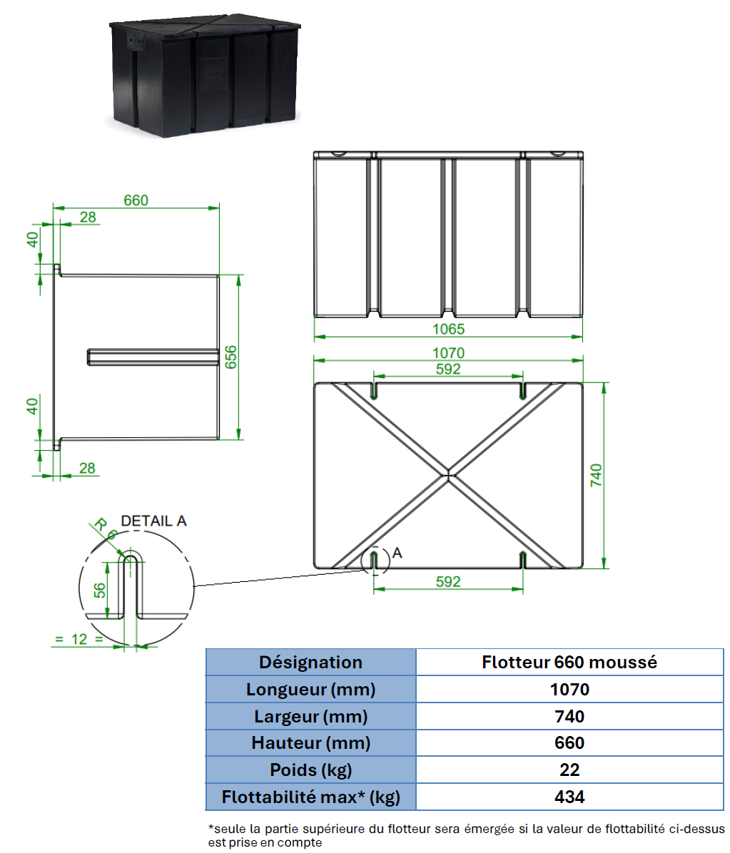 ponton flottant flotteur F 660