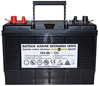 Batterie décharge lente 125 Ampères Batterie décharge lente spéciale moteur électrique